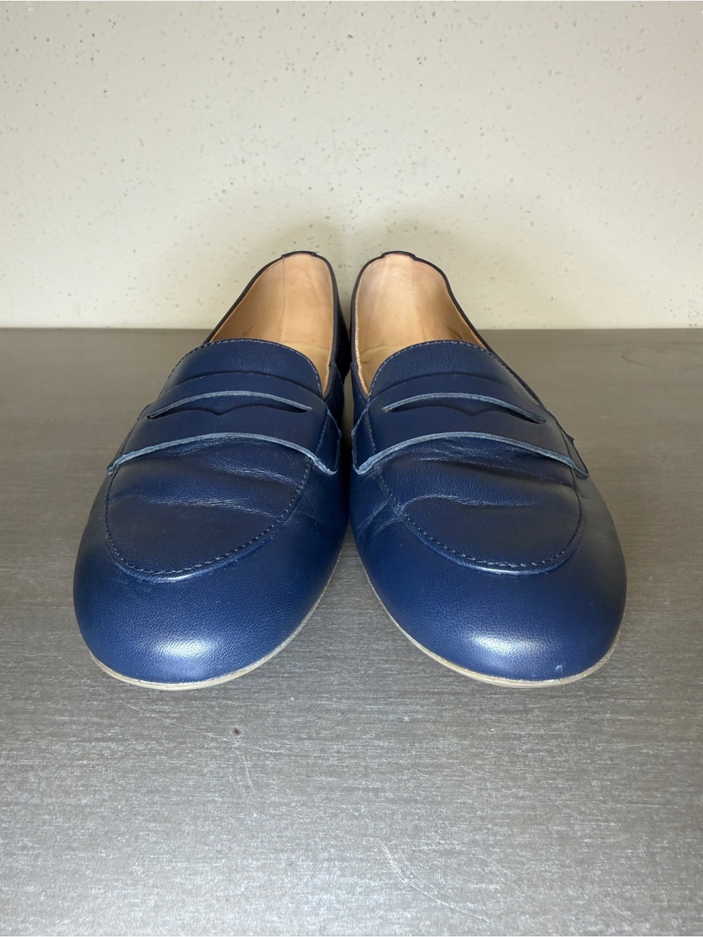 Paul Green Navy Leather Penny Loafers - Picture 5 of 11